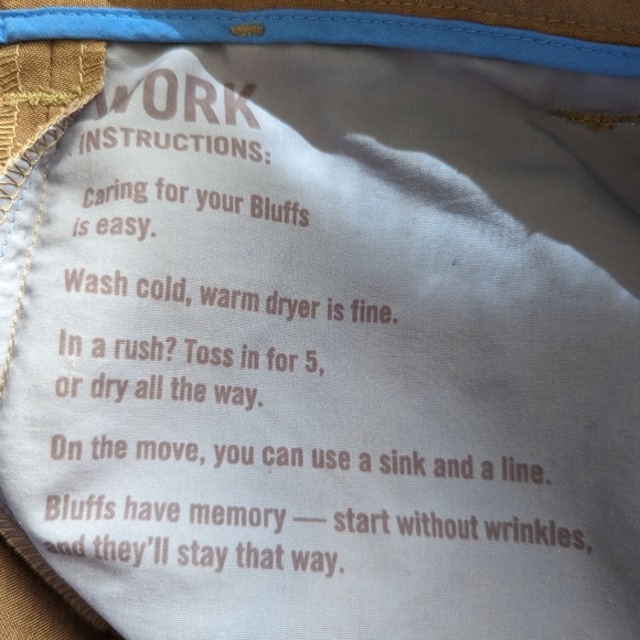 Bluffworks NYC Mens 30x32 Regular Tan Performance Chino Casual Pants EUC - Picture 10 of 10